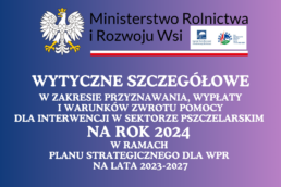 Regionalny Związek Pszczelarzy z siedzibą w Koninie - 6 szczegółowe wytyczne do interwencji pszczelarskich na rok 2024