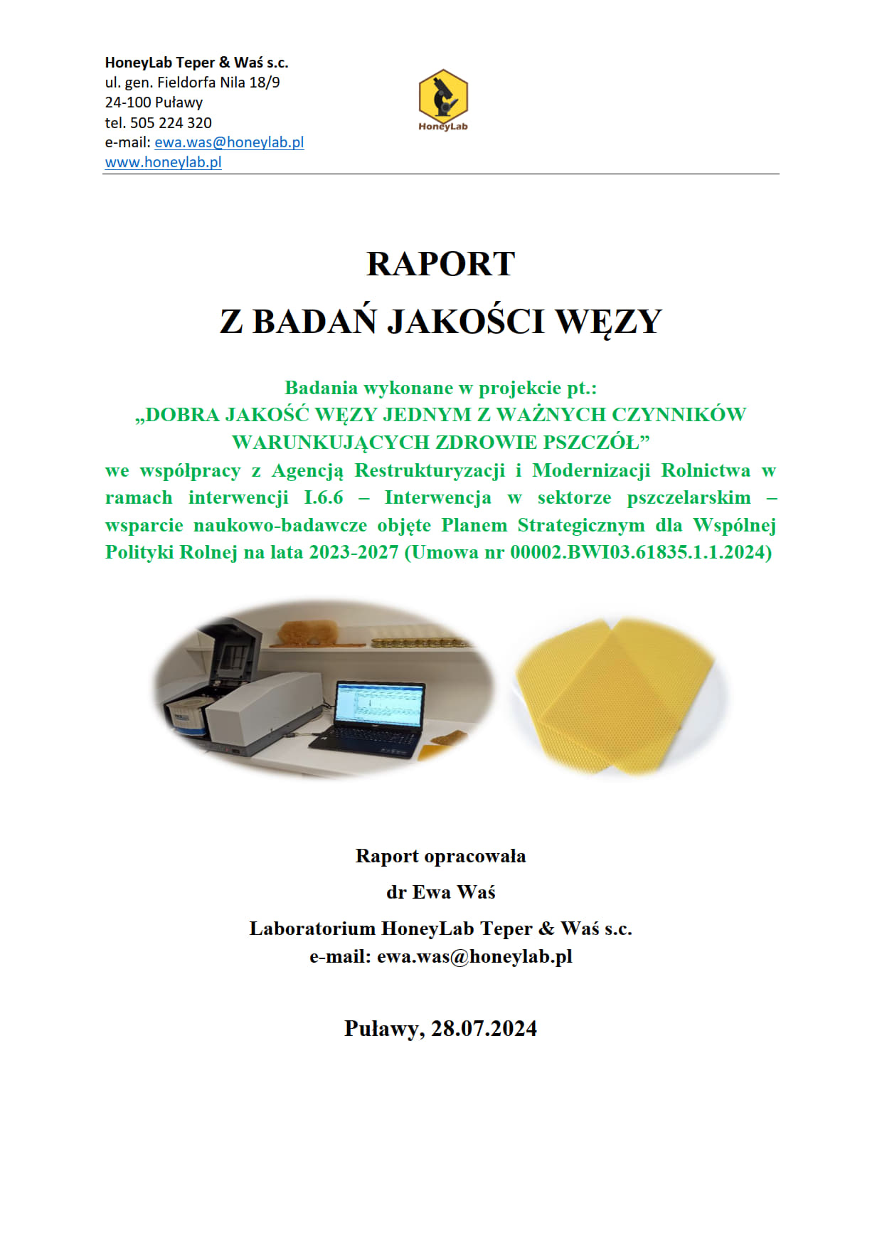 Raport z badań jakości węzy 2024r.