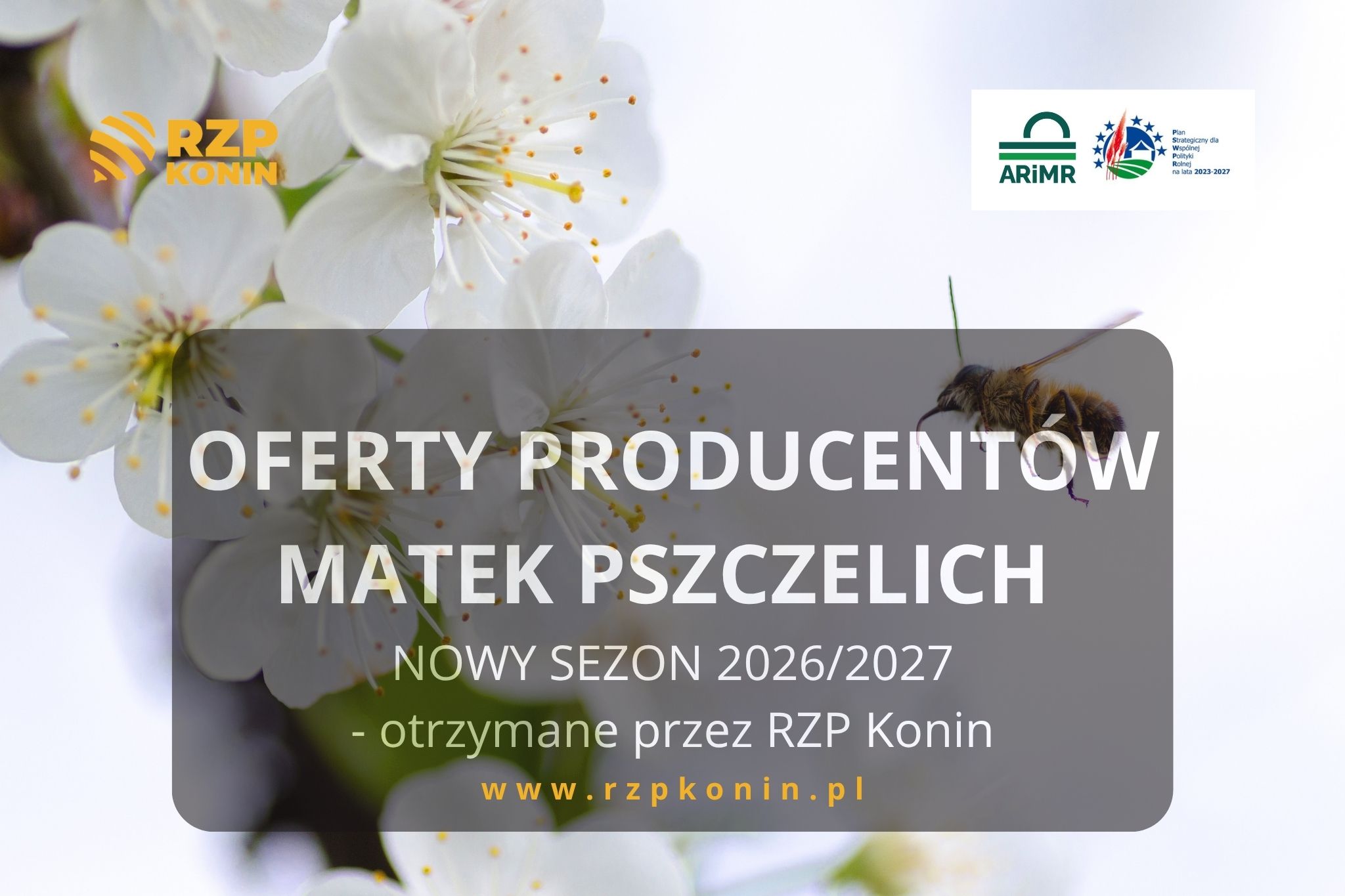 Regionalny Związek Pszczelarzy z siedzibą w Koninie - 2 ARiMR oferty matek pszczelich do projektów sezon 2026_2027